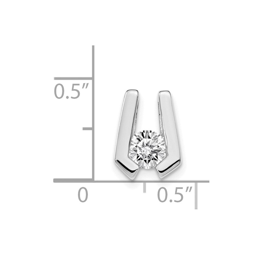 14k White Gold Complete VS 4.5mm Diamond Slide Fits up to 2mm Regular/3mm Fancy or Reversible Omega
