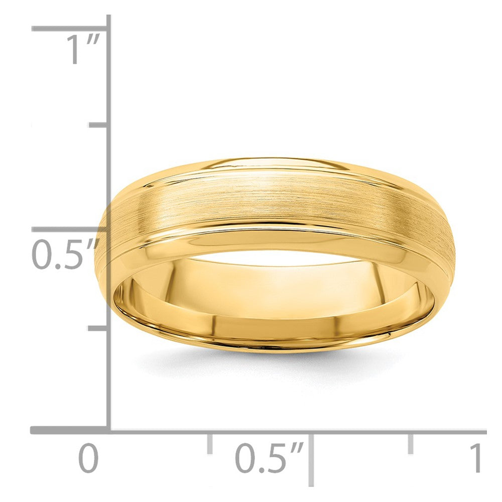 14k Yellow Gold Brushed Satin Comfort Fit Wedding Band, Size 12 - Image 3