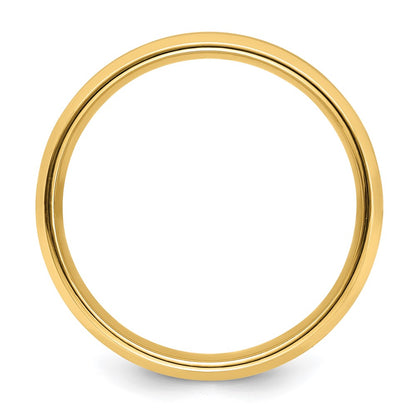 14k Yellow Gold Brushed Satin Wedding Band with Polished Beveled Edge, Size 12 - Image 2