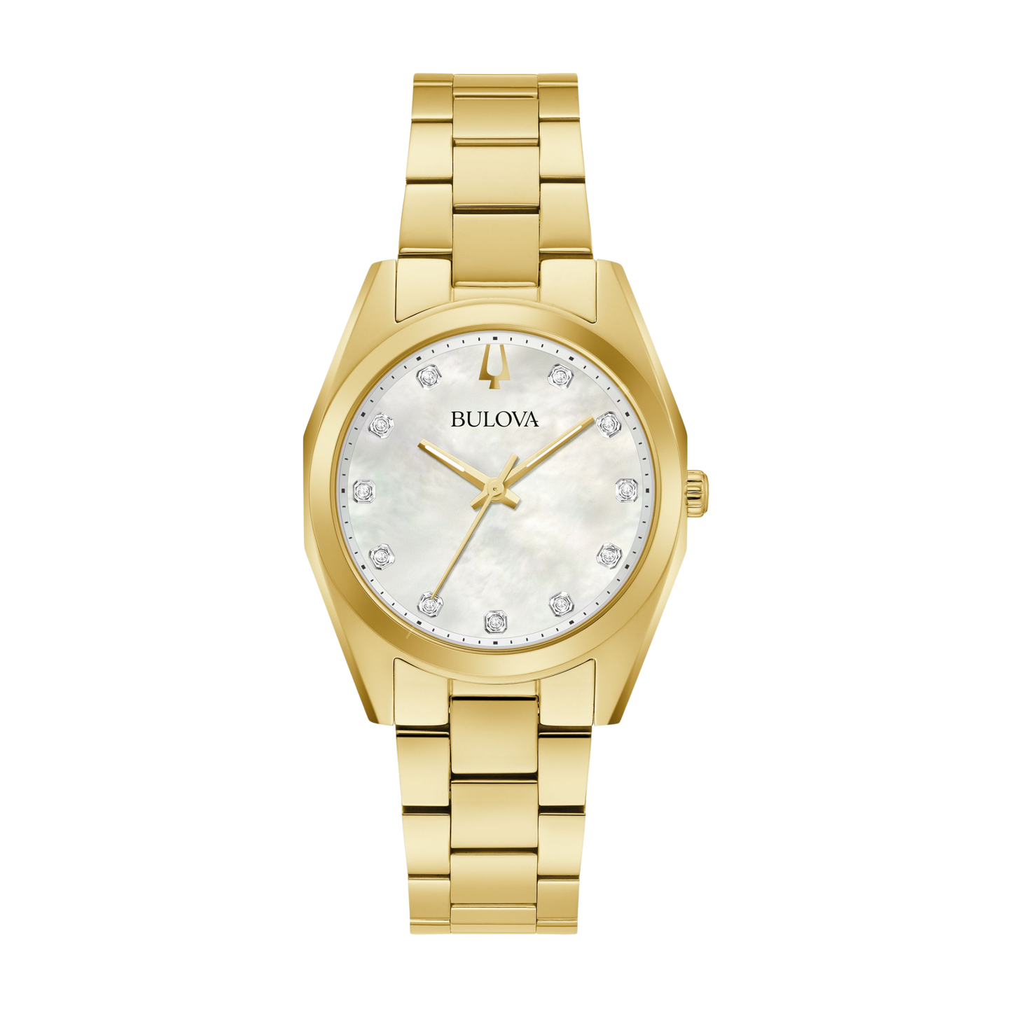 Bulova Surveyor Gold Stainless Steel White Dial Watch 31mm