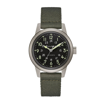 Bulova VWI Special Edition Hack Silver Stainless Steel Black Dial Watch 38 mm