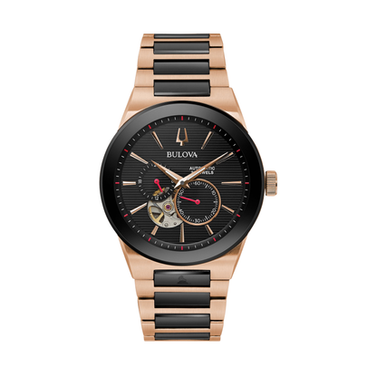 Bulova Latin Grammy Millennia Two-Tone Black Dial Automatic Watch 41 mm