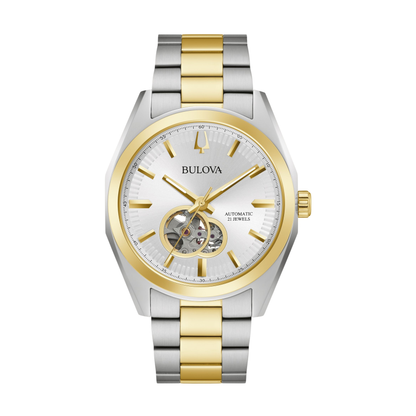 Bulova Classic Surveyor Two-Tone Stainless Steel Silver Dial Watch 42 mm