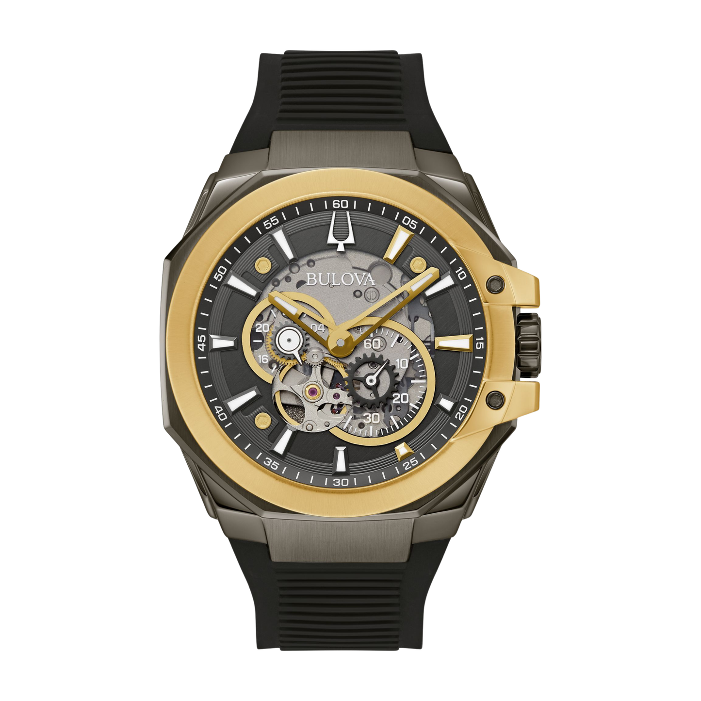 Bulova Marc Anthony Maquina Gray Stainless Steel Automatic Watch 46 mm