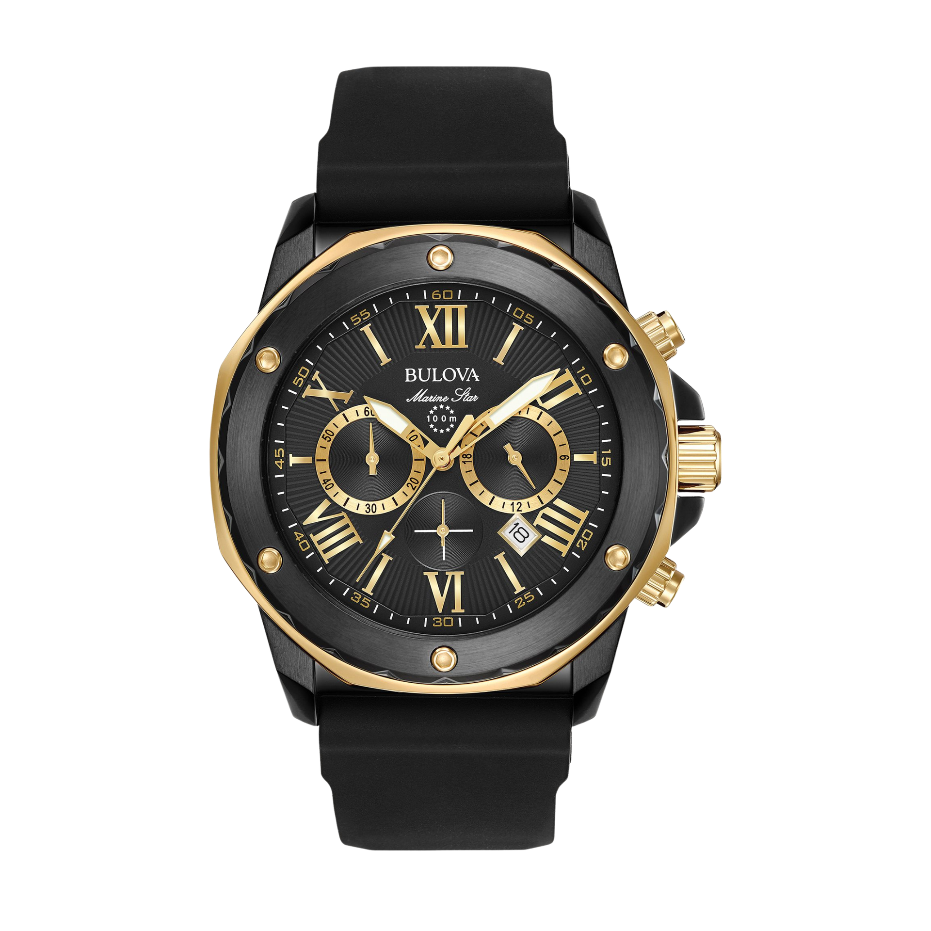 Bulova 98B278 | 44 mm | Black Dial | Silicone Strap | Quartz