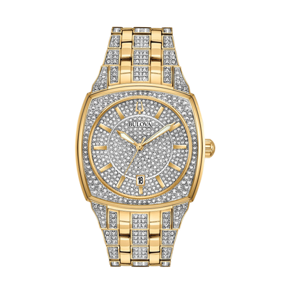 Bulova Crystal Phantom Two-Tone Stainless Steel Silver-Tone Dial Watch 40 mm