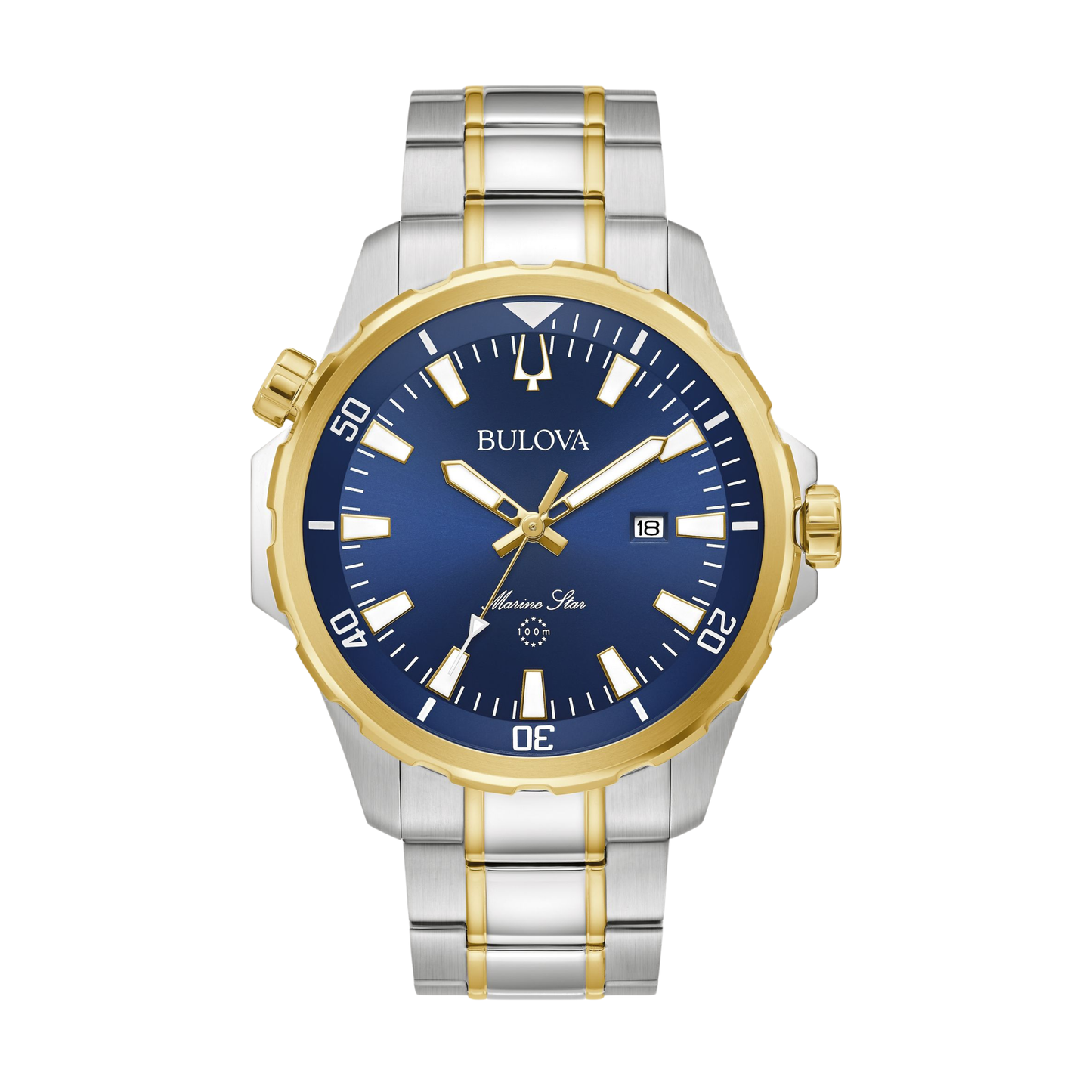 Bulova Series B Marine Star Two-Tone Stainless Steel Blue Dial Watch 43 mm