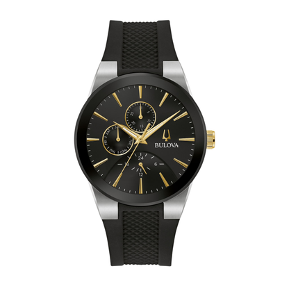 Bulova Millenia Silver-Tone Stainless Steel Black Dial Watch 41 mm