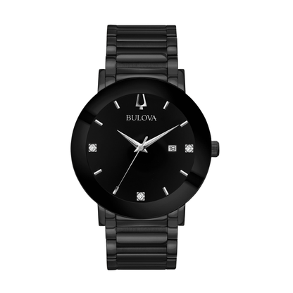 Bulova Modern Futuro Black Stainless Steel Black Dial Watch 42 mm
