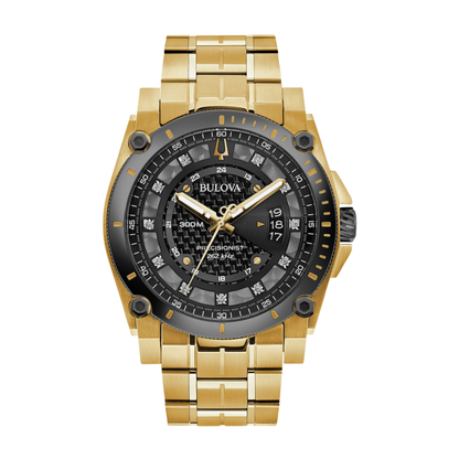 Bulova Icon Two-Tone Stainless Steel Black Dial Watch 46.5 mm
