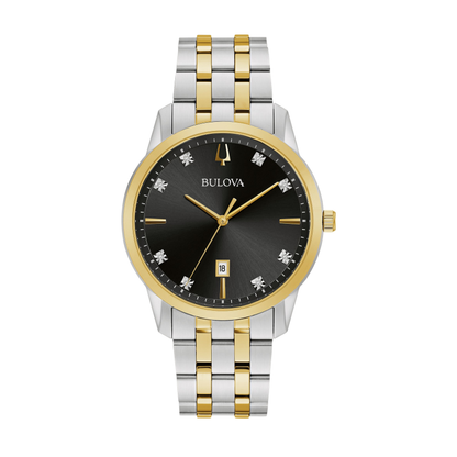 Bulova Classic Sutton Two-Tone Stainless Steel Black Dial Watch 40 mm