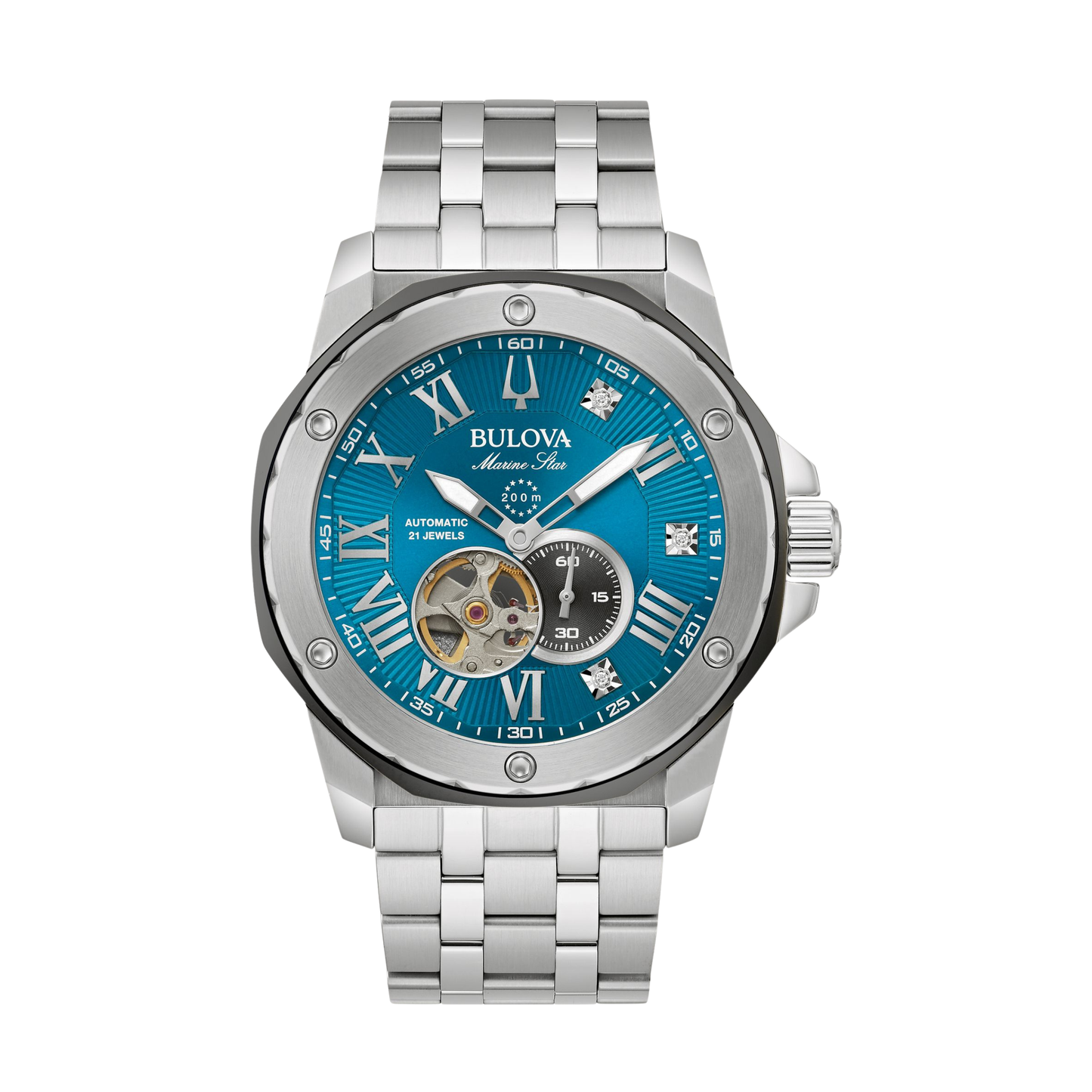 Bulova Marc Anthony Marine Star Two-Tone Stainless Steel Blue Dial Watch 45 mm