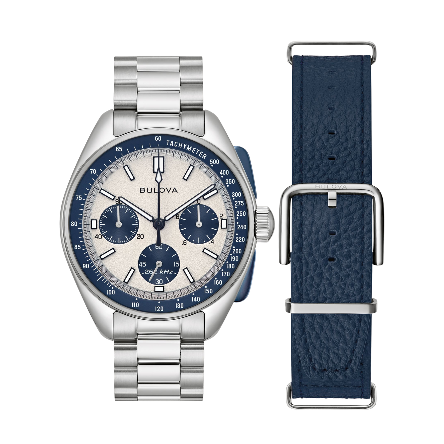 Bulova Archive Series Lunar Pilot Silver-Tone Stainless Steel Silver-Tone Dial Watch 43.5 mm