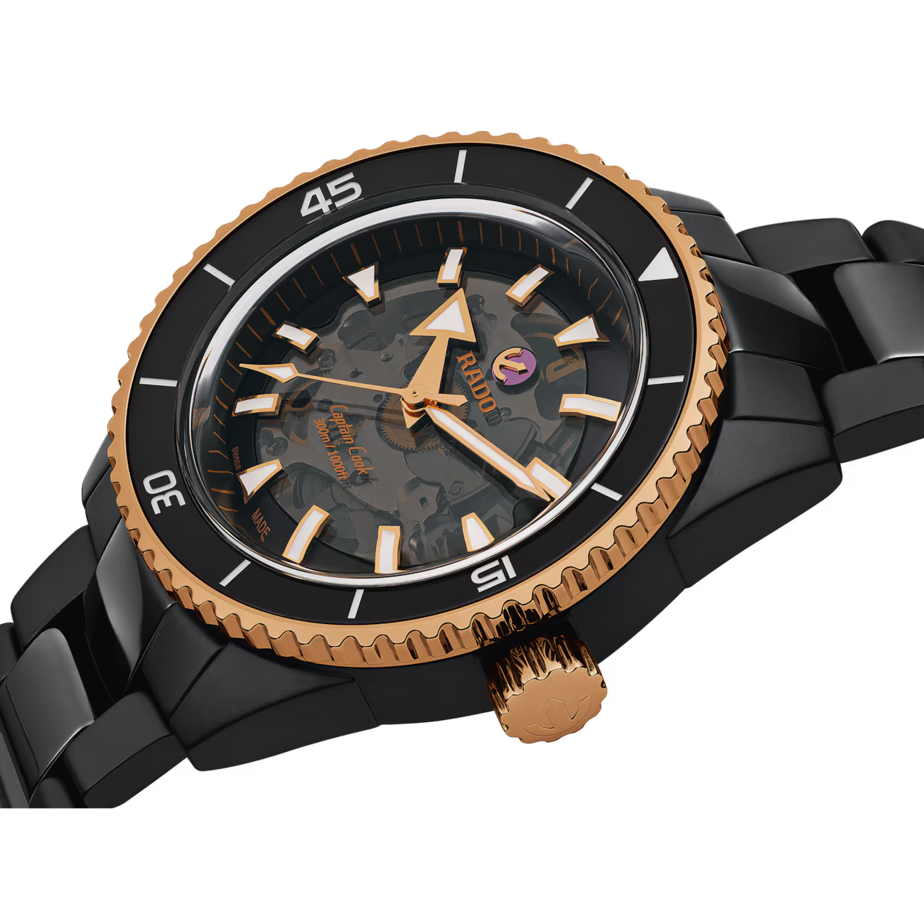 Rado Captain Cook Black Ceramic Titanium Automatic Watch 43 mm