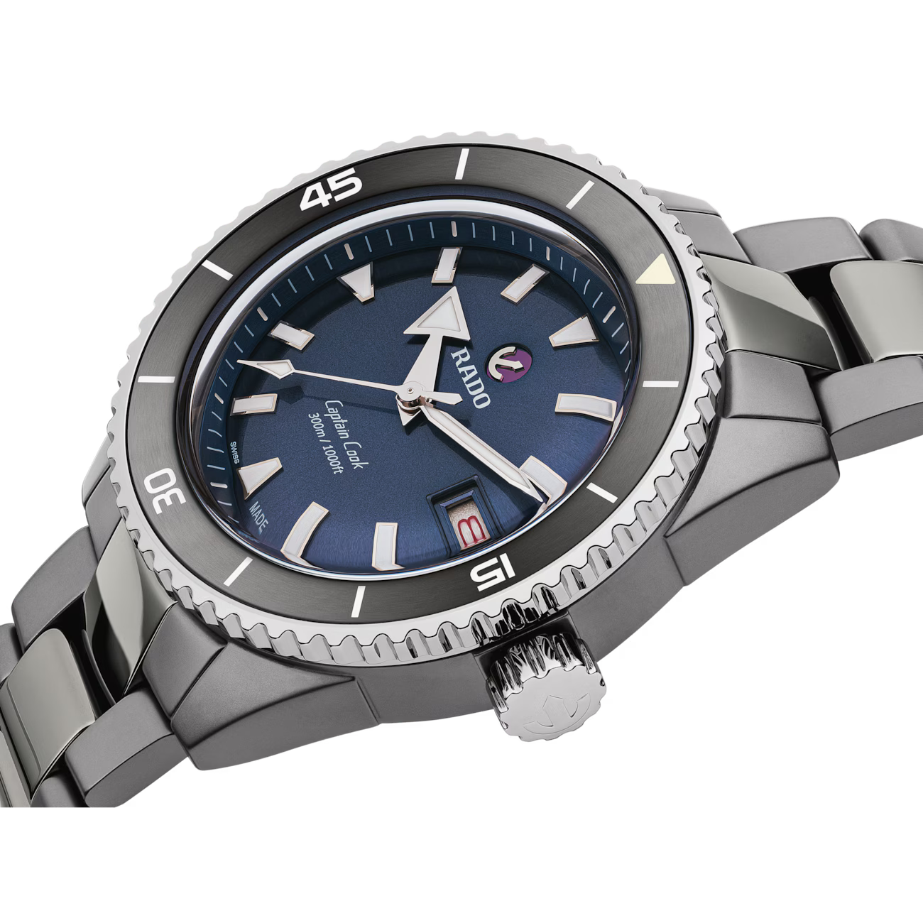 Rado Captain Cook Blue Ceramic Titanium Automatic Watch 43 mm