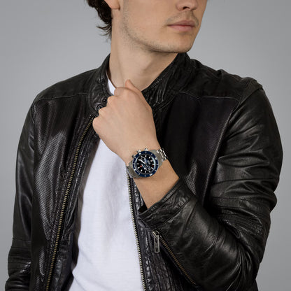 Rado Captain Cook Blue Chronograph Ceramic Automatic Watch 43 mm