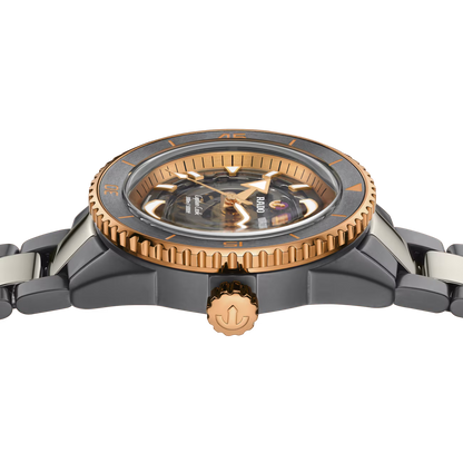 Rado Captain Cook Grey Skeleton Ceramic Titanium Automatic Watch 43 mm