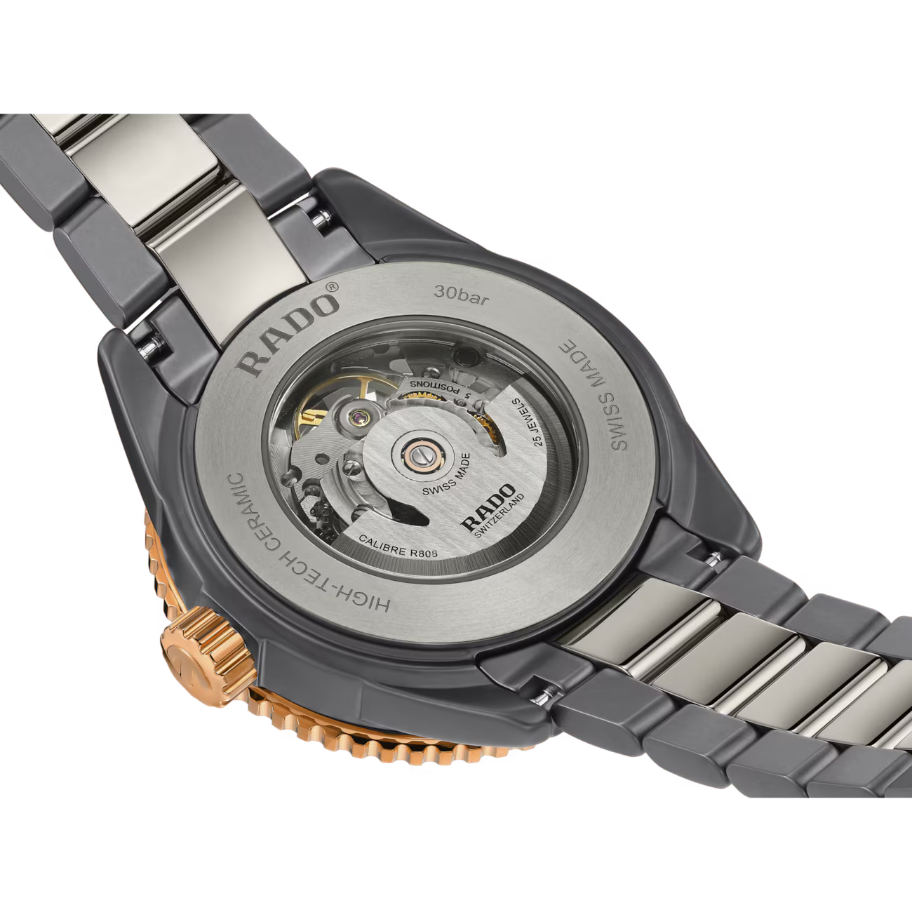 Rado Captain Cook Grey Skeleton Ceramic Titanium Automatic Watch 43 mm