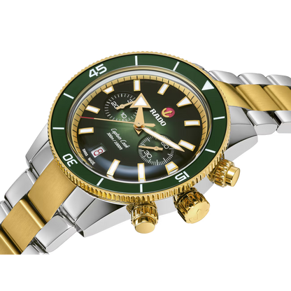 Rado Captain Cook Green Chronograph Ceramic Automatic Watch 43 mm