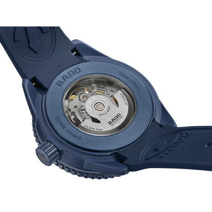 Rado Captain Cook Navy Blue Ceramic Skeleton Automatic Watch 43 mm