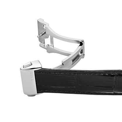 Rado Coupole Classic Black Leather White Dial Watch 41 mm