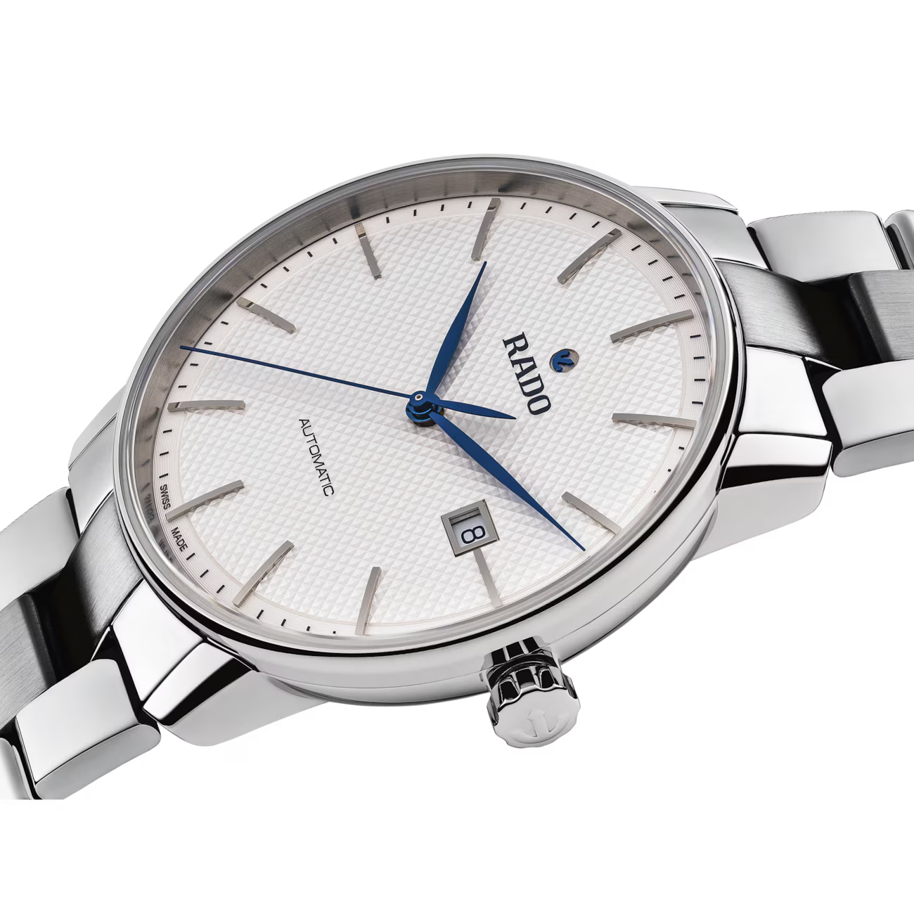 Rado Coupole Classic White Stainless Steel Automatic Watch 41 mm