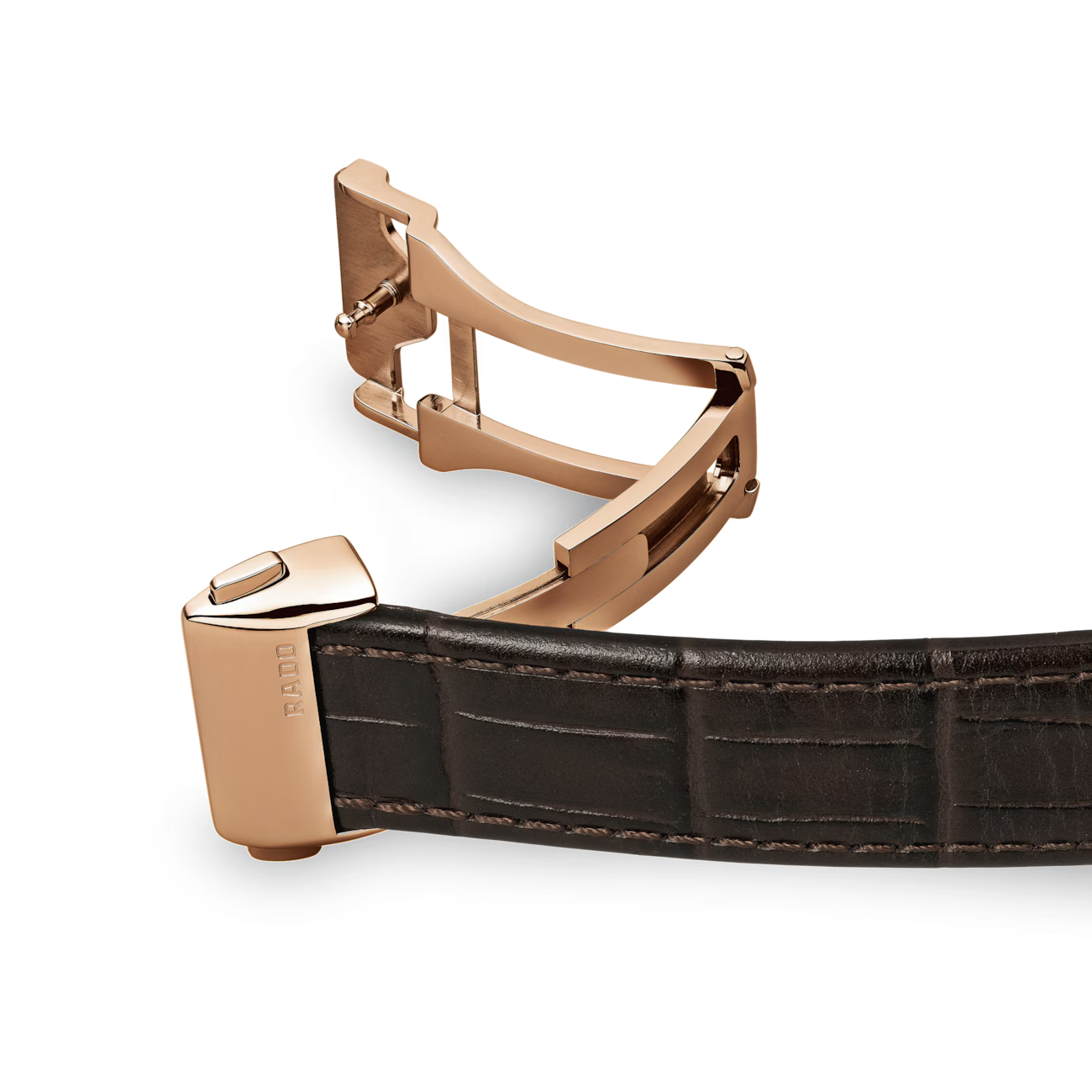 Rado Coupole Classic Brown Leather White Dial Automatic Watch 41 mm