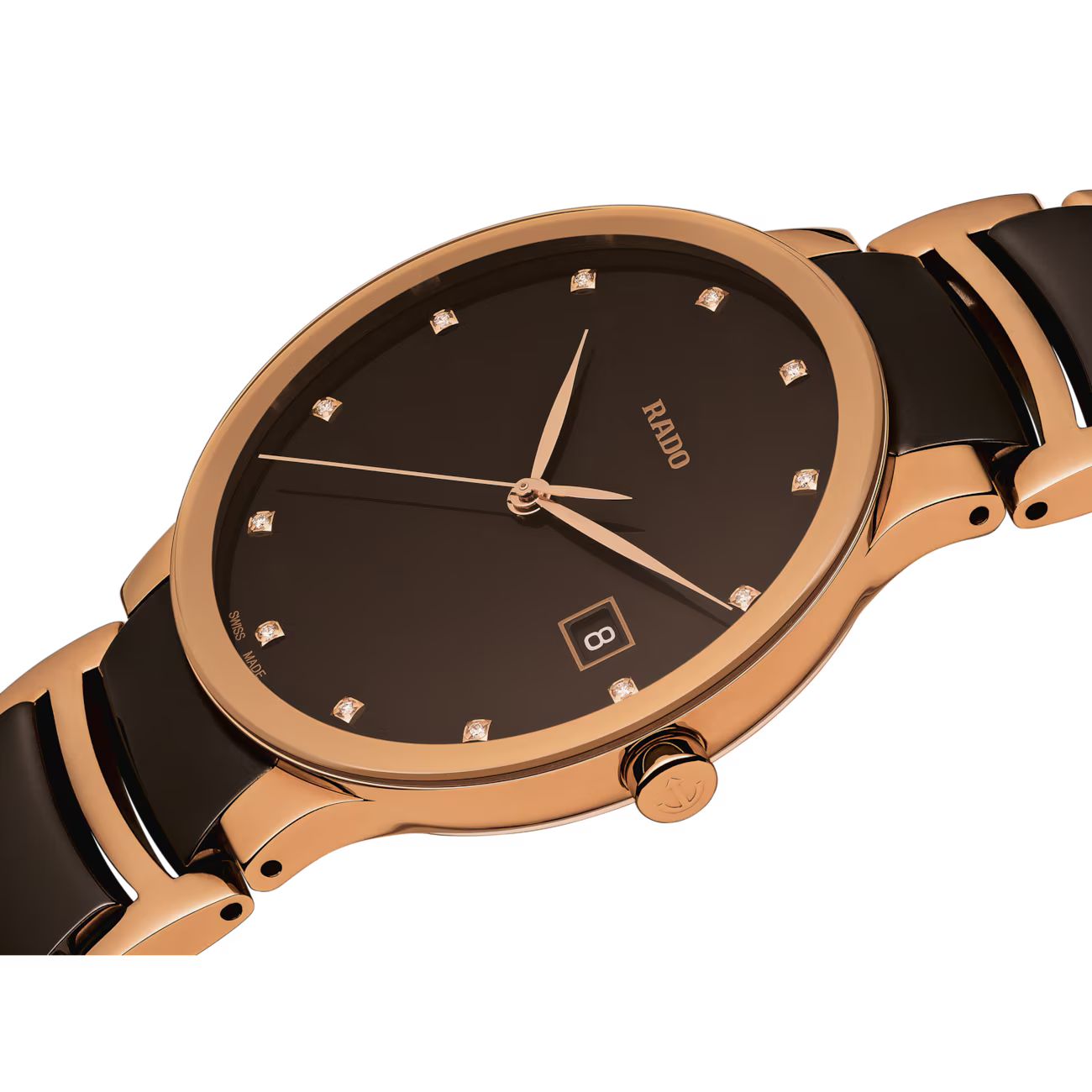 Rado Centrix Brown Diamond Two-Tone Ceramic Watch 38 mm