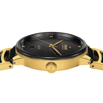 Rado Centrix Diamond Index Black Two-Tone Automatic Watch 39.5 mm
