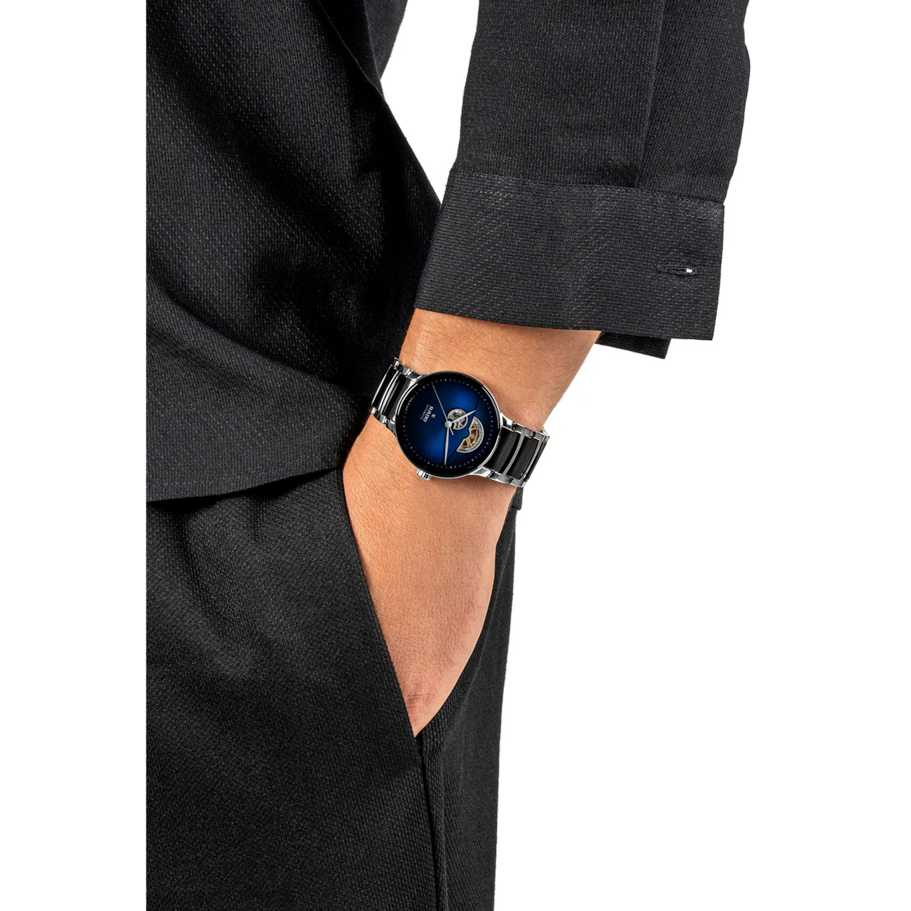 Rado Centrix Open Heart Two-Tone Blue Dial Automatic Watch 39.5 mm