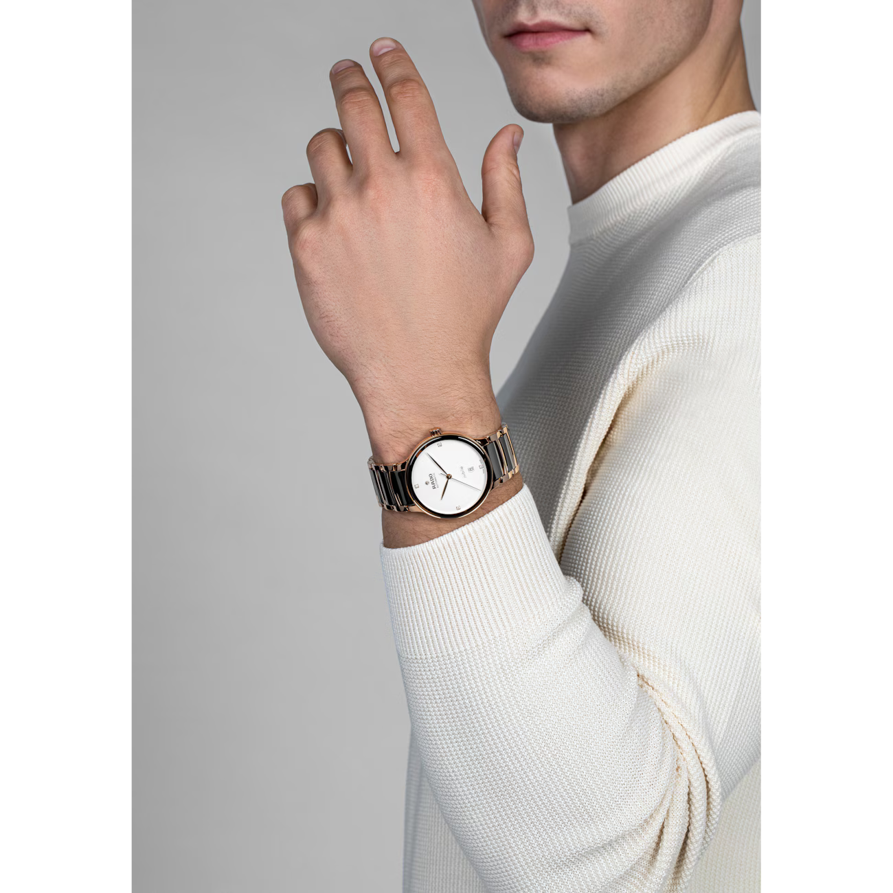 Rado Centrix Diamonds Grey Two-Tone Automatic Watch 39.5 mm