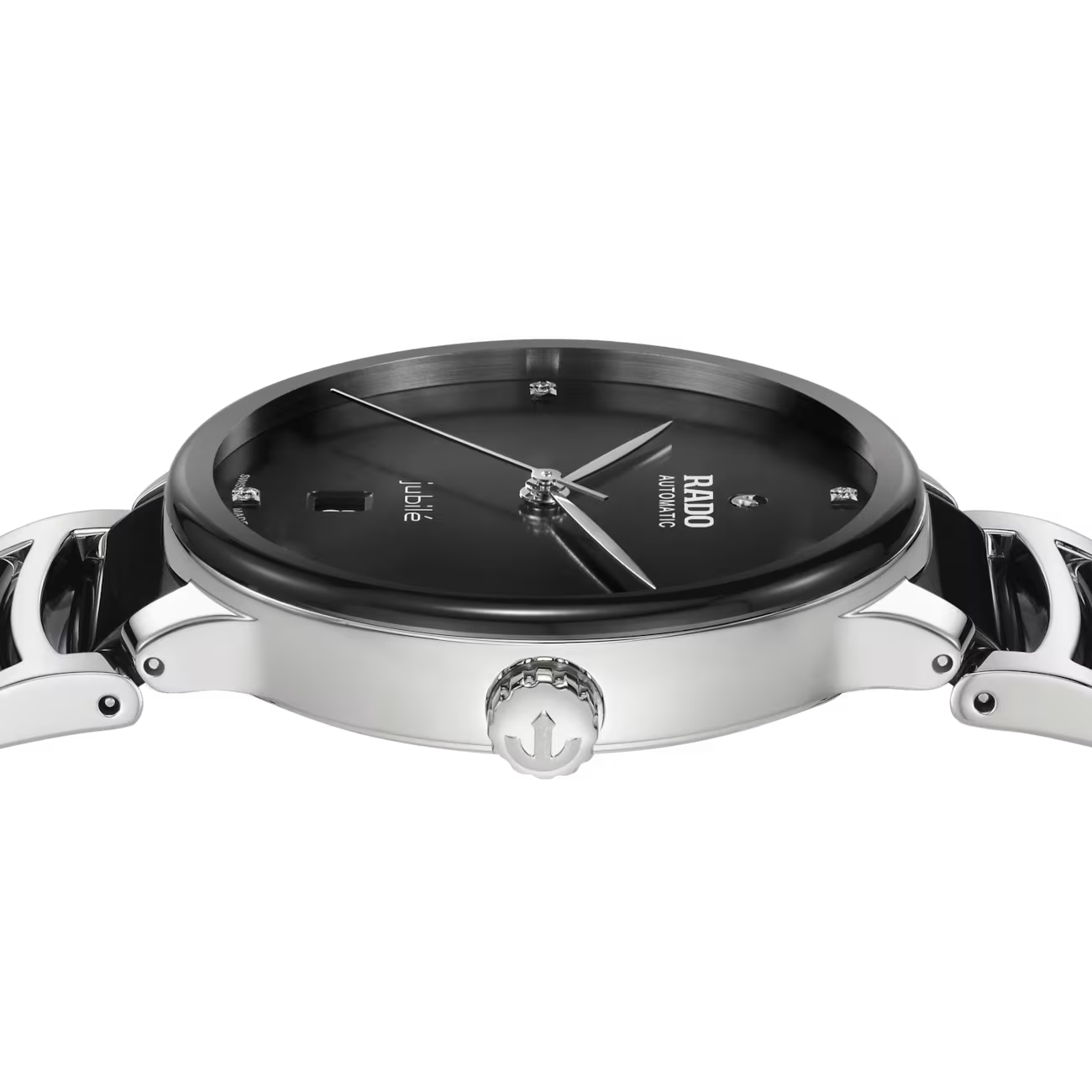 Rado Centrix Diamond Black Stainless Steel Automatic Watch 39.5mm