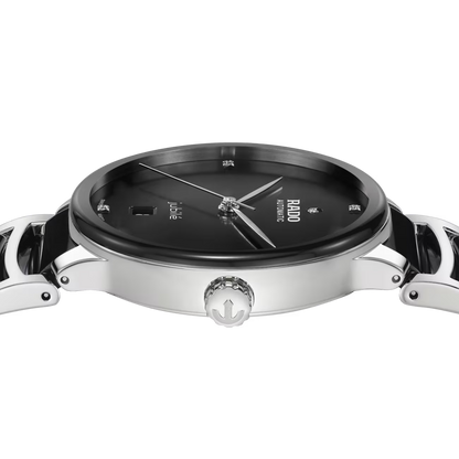 Rado Centrix Diamond Black Stainless Steel Automatic Watch 39.5mm