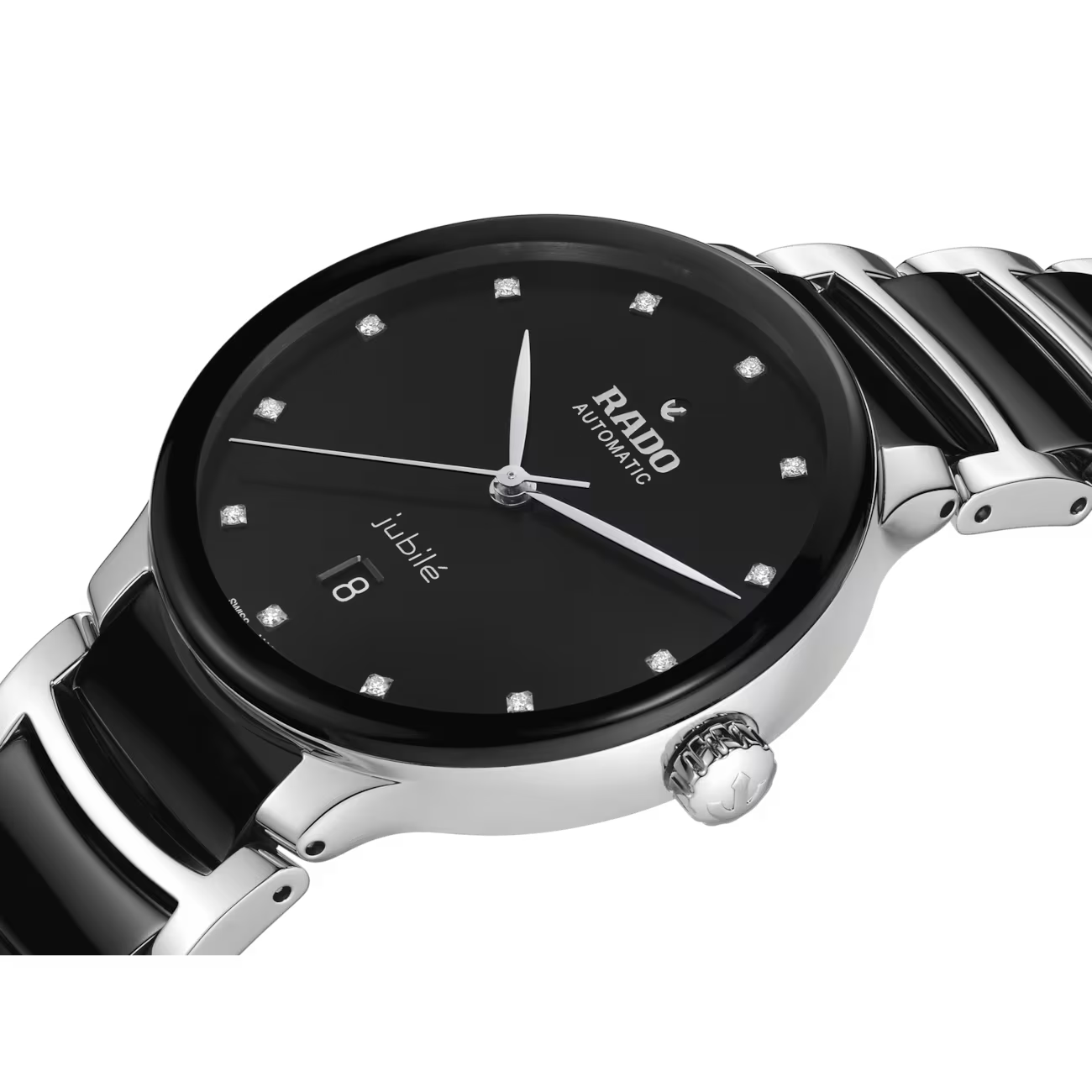 Rado Centrix Diamonds Black Two-Tone Automatic Watch 39.5 mm