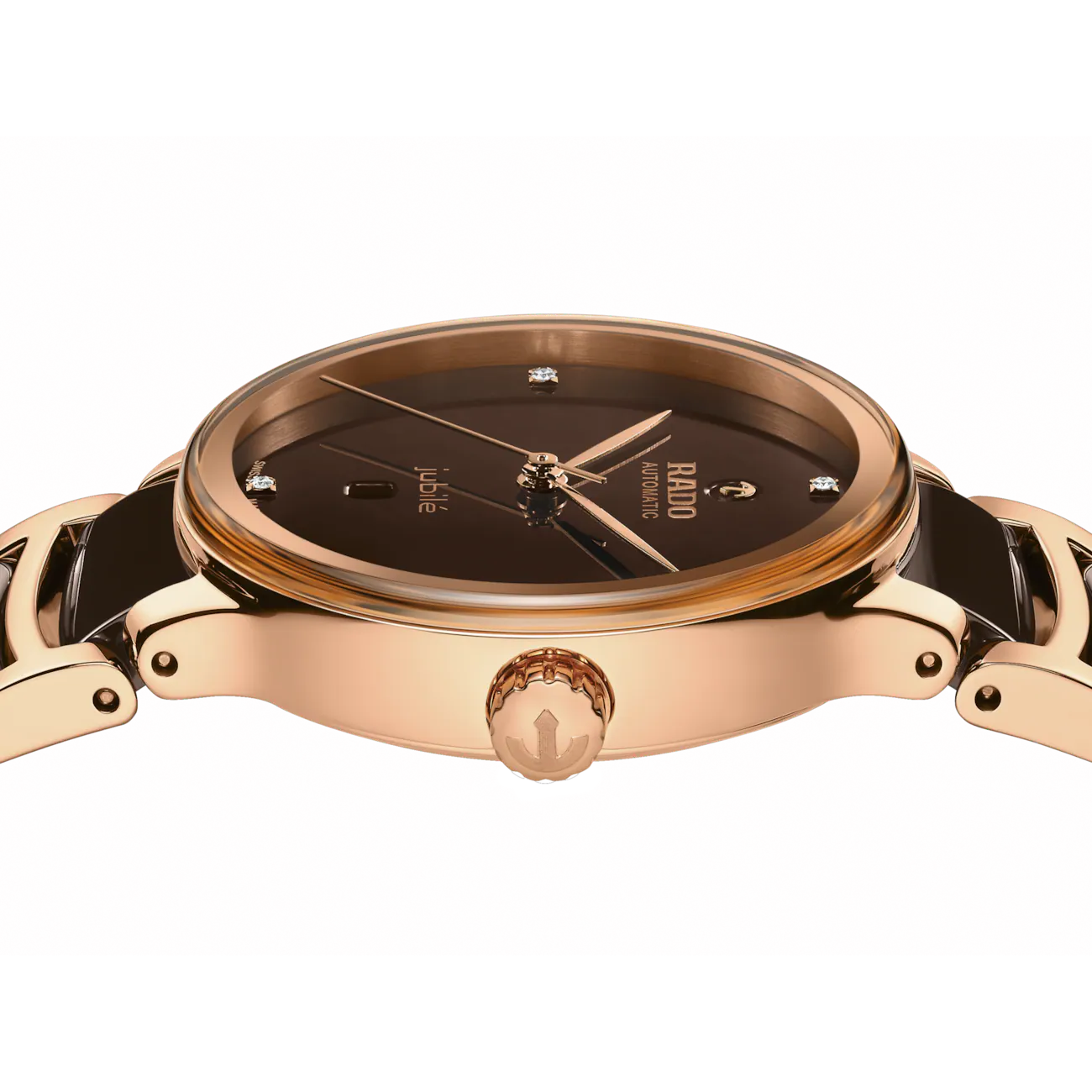 Rado Centrix Diamond Brown Ceramic Automatic Watch 30.5 mm
