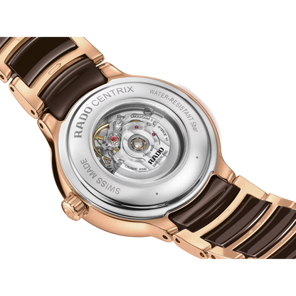 Rado Centrix Diamond Brown Ceramic Automatic Watch 30.5 mm