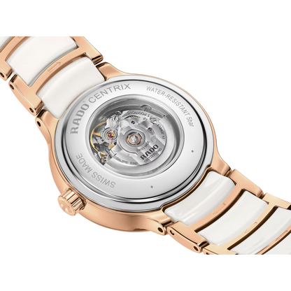 Rado Centrix White Dial Two-Tone Stainless Steel & Ceramic Automatic Watch 30.5mm