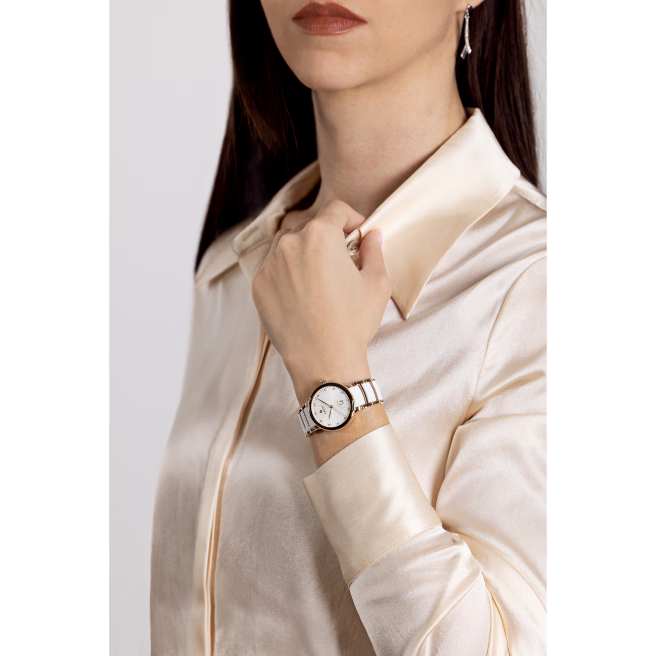 Rado Centrix White Dial Two-Tone Stainless Steel & Ceramic Automatic Watch 30.5mm