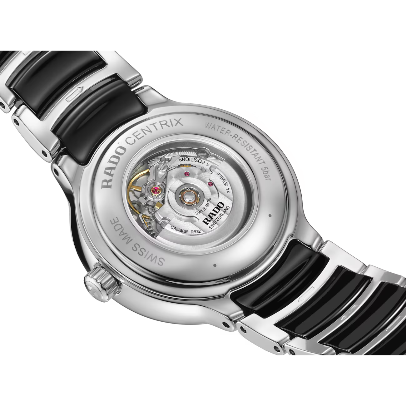 Rado Centrix Automatic Diamonds Black Dial Two-Tone Stainless Steel Men’s Watch 30.5mm