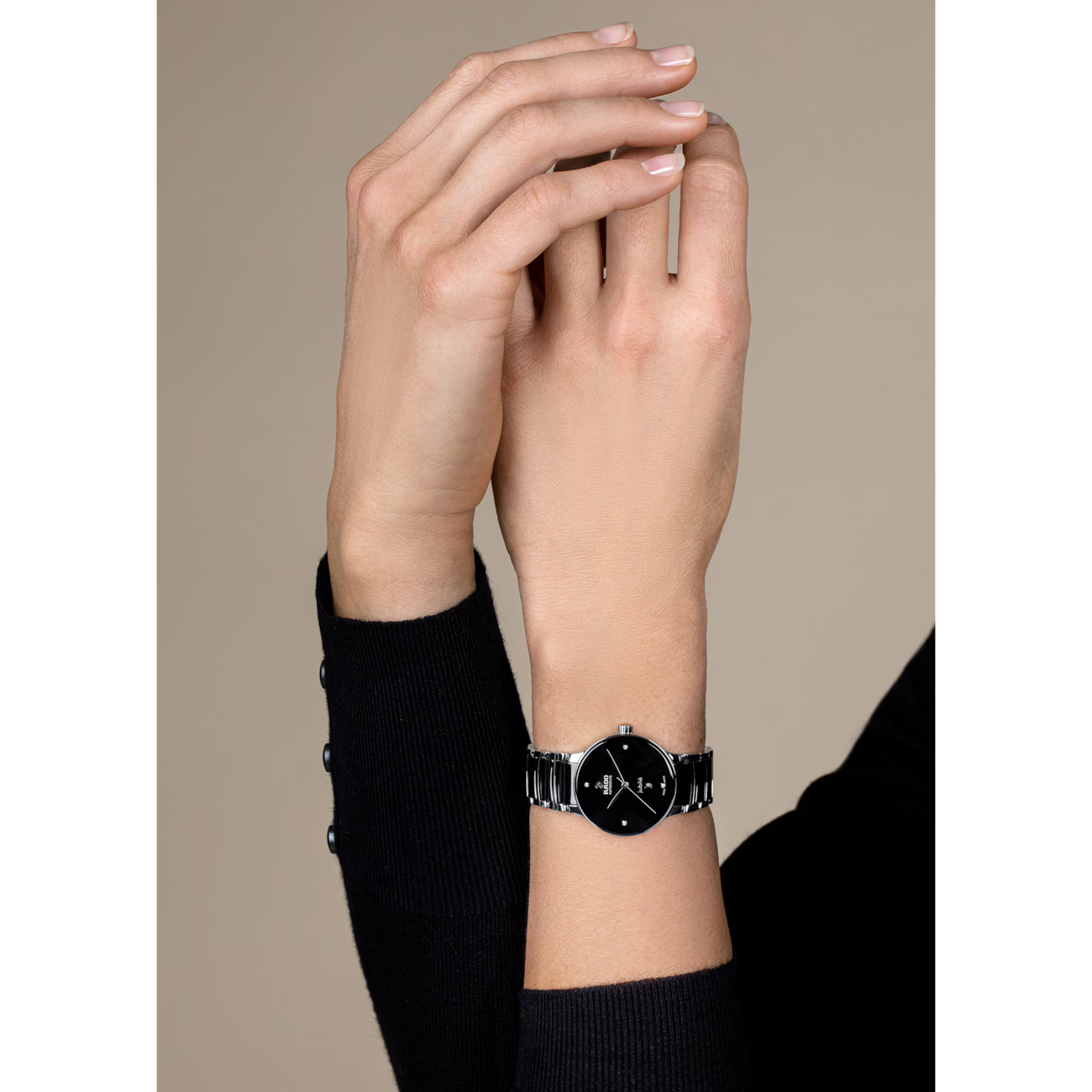 Rado Centrix Automatic Diamonds Black Dial Two-Tone Stainless Steel Men’s Watch 30.5mm