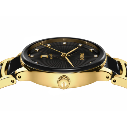 Rado Centrix Diamonds Black Two-Tone Ceramic Watch 30.5 mm