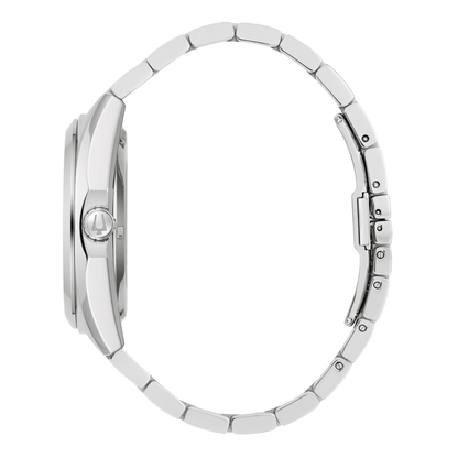 Bulova Classic Surveyor Silver Stainless Steel Black Dial Watch 42 mm