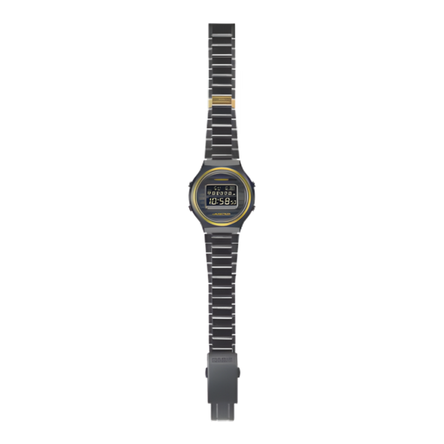 Casio Casiotron Black Gold Stainless Steel Watch 42.7 mm