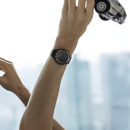 Casio Casiotron Black Gold Stainless Steel Watch 42.7 mm