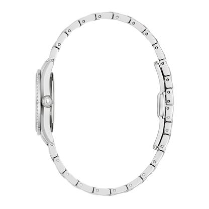 Bulova Crystal Silver Stainless Steel White Dial Watch 28.5 mm