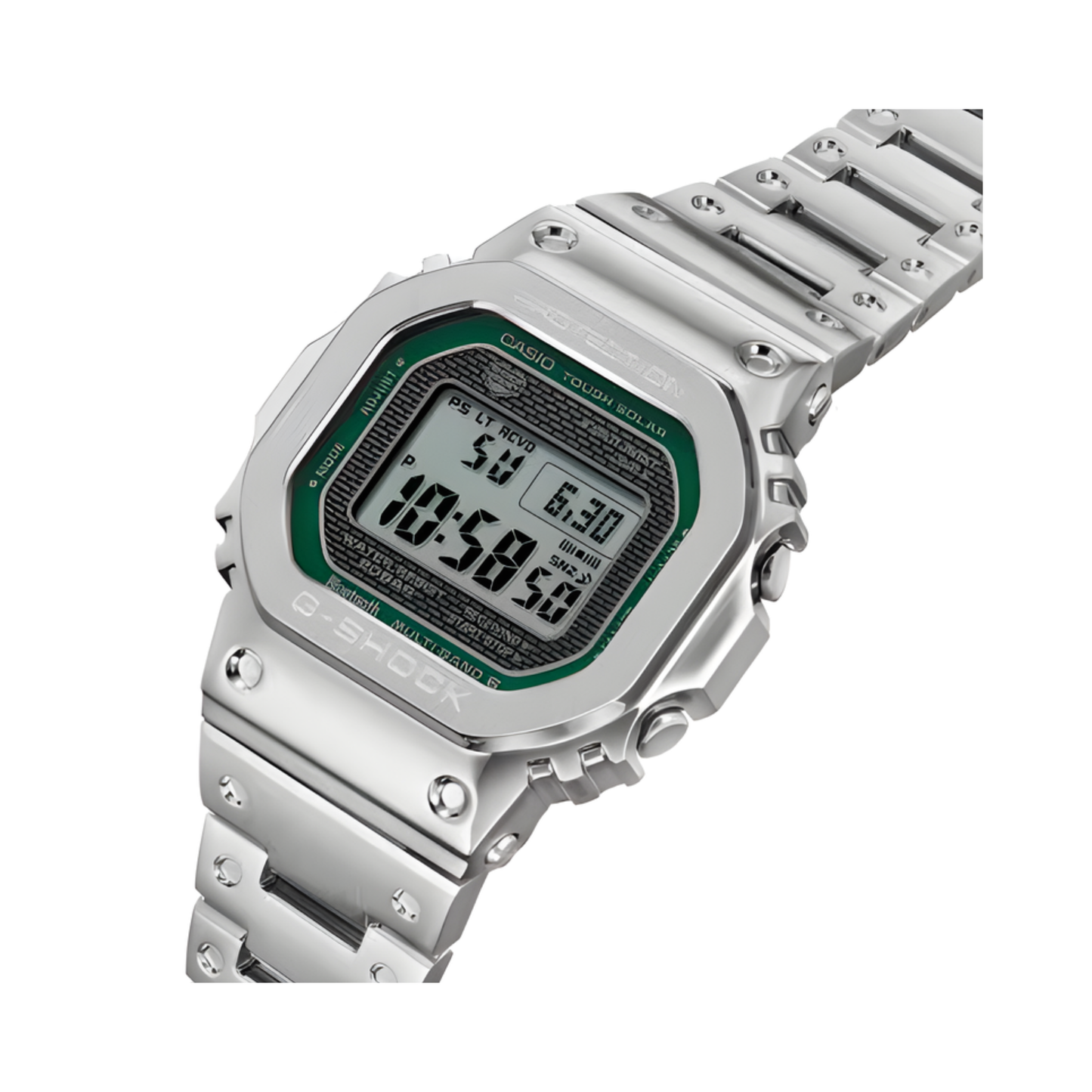G-SHOCK Full Metal 5000 Green Display Stainless Steel Watch 49.3 mm