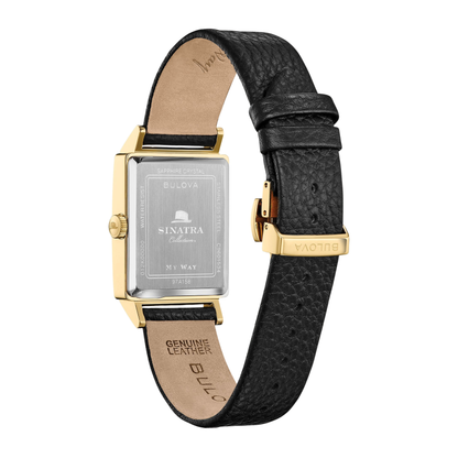 Bulova My Way Frank Sinatra Watch, Leather-Strap, Silver-tone Dial, 29.5 mm