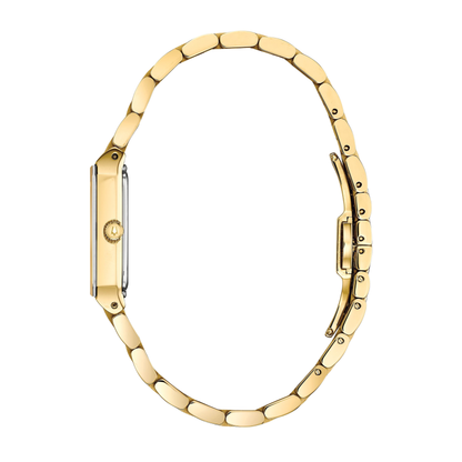 Bulova Modern Quadra Gold Stainless Steel Champagne Dial Watch 20.5 mm