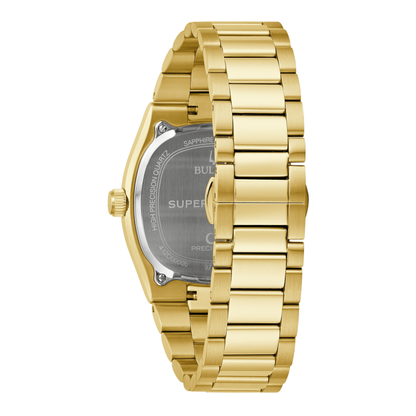 Bulova Super Seville Gold Stainless Steel Silver Dial Watch 37.5 mm