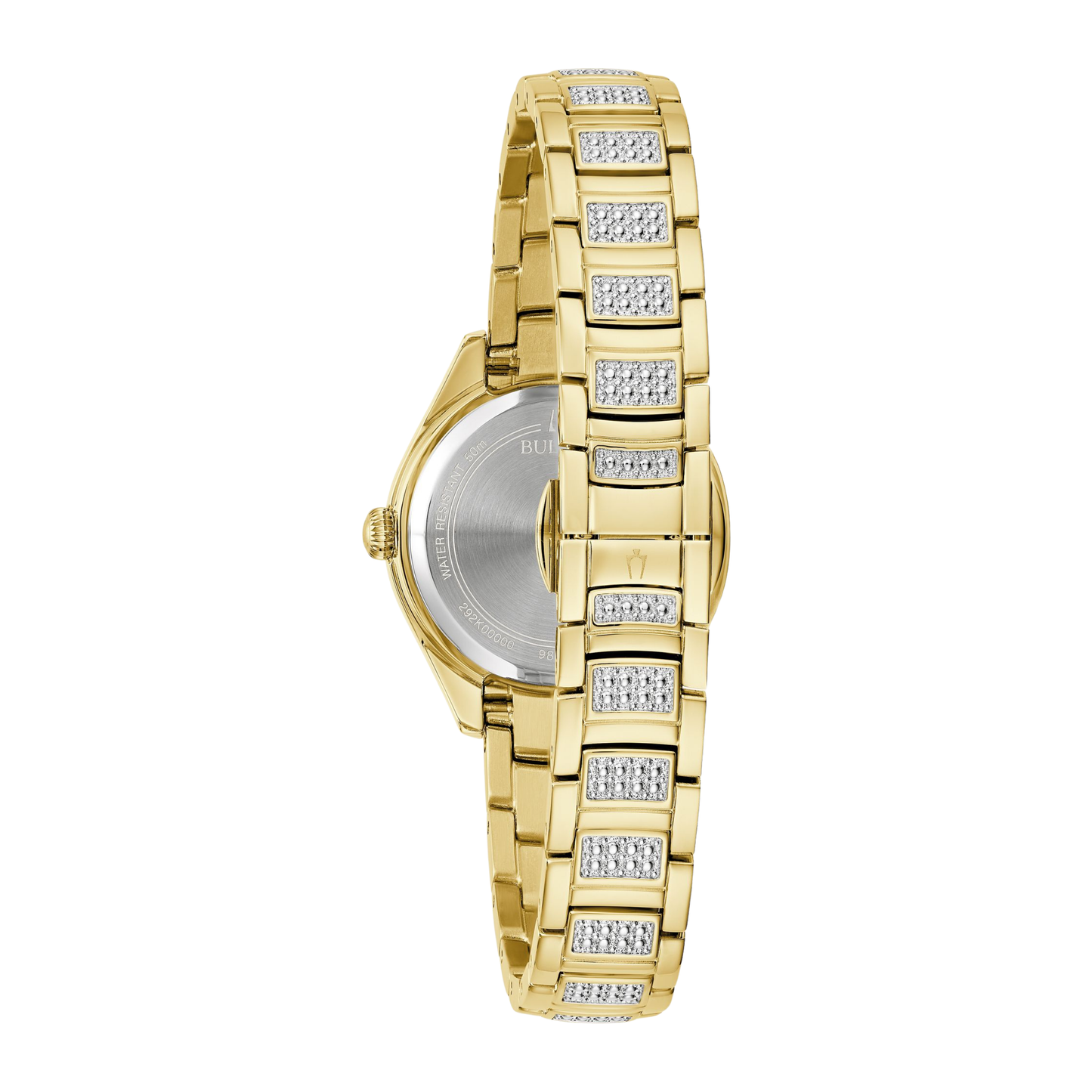 Bulova Crystal Gold Stainless Steel White Dial Watch 28.5 mm